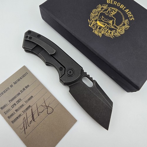 Berg Blades SLiM Mini Blackwashed Titanium 2.375" DLC 20CV Cleaver