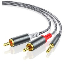 RCA to 3.5mm AUX Cable, 6.6 Feet 3.5 mm 1/8 to RCA 2-Male Headphone Jack Adap...