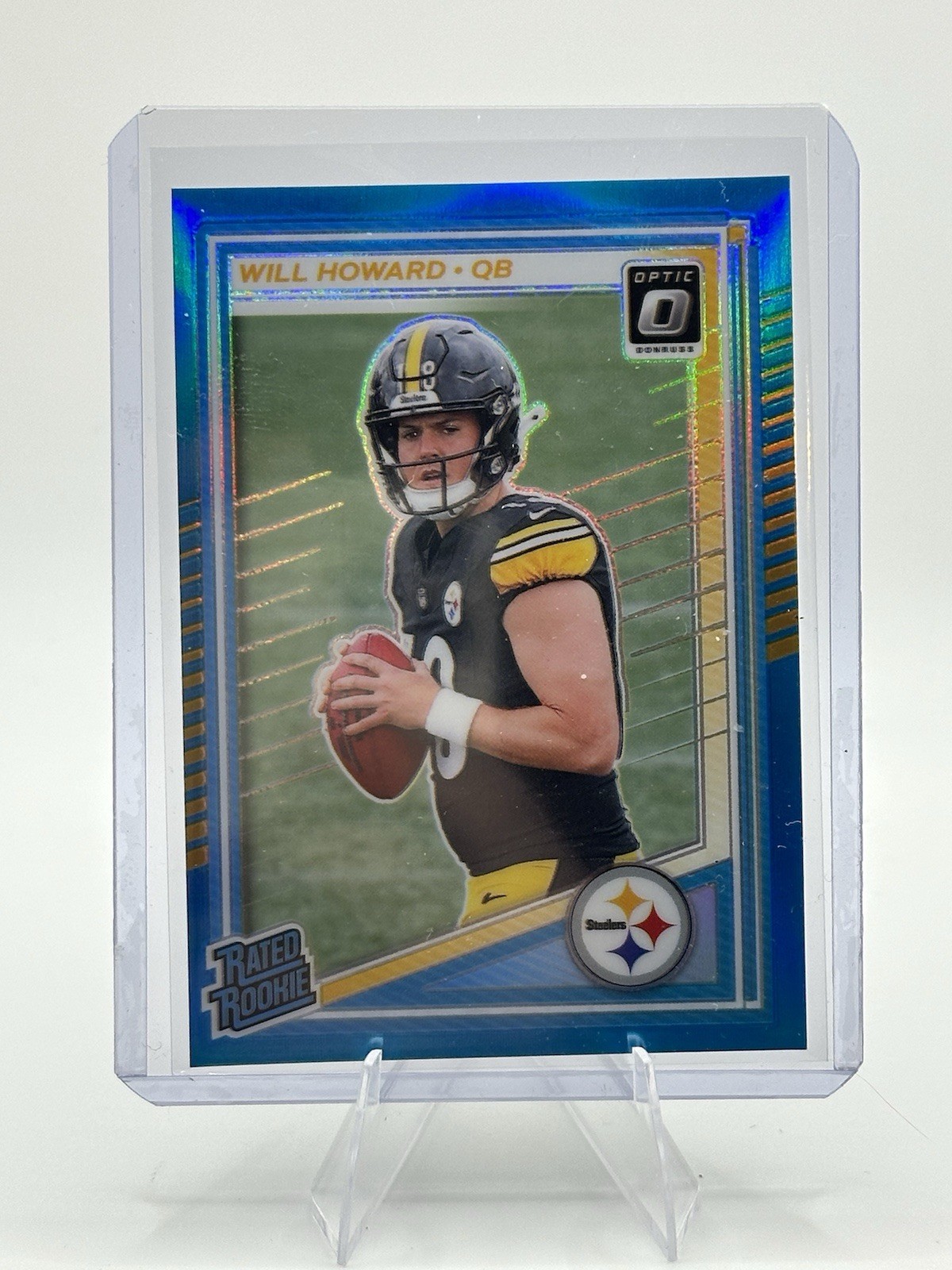 2025 Panini Donruss Optic Will Howard Aqua /349 Rated Rookie Steelers #233 RC