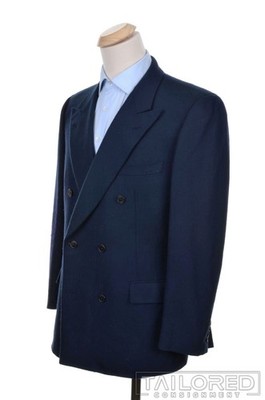 HERMES Solid Blue WOOL CASHMERE Sport Coat Blazer Jacket - EU 52 / US 42 R