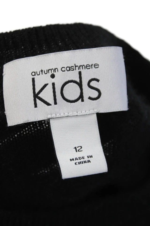 Autumn Cashmere Childrens Girls Skull Graphic Long Sleeves Sweater Black Size 12 - Image 3 of 3