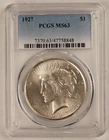 1927 P $1 Peace Silver Dollar PCGS MS63 - BETTER DATE! - FREE SHIPPING!