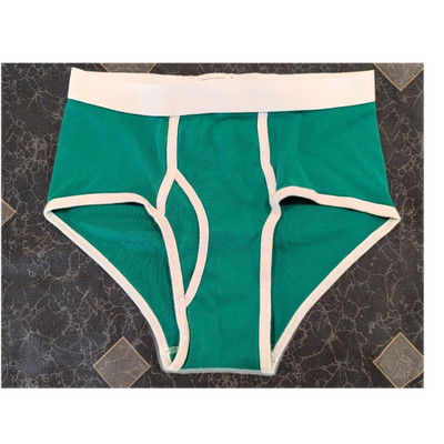 American Apparel Men's Brief Cotton Jersey Underwear Green/White Solid Size M