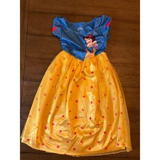 Disney Princess Snow White Nightgown Kids 3T Fairytale Apple Print Blue Yellow
