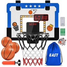 Indoor Basketball Hoop for Kids, Mini Basketball Hoop with Double Electronic ...