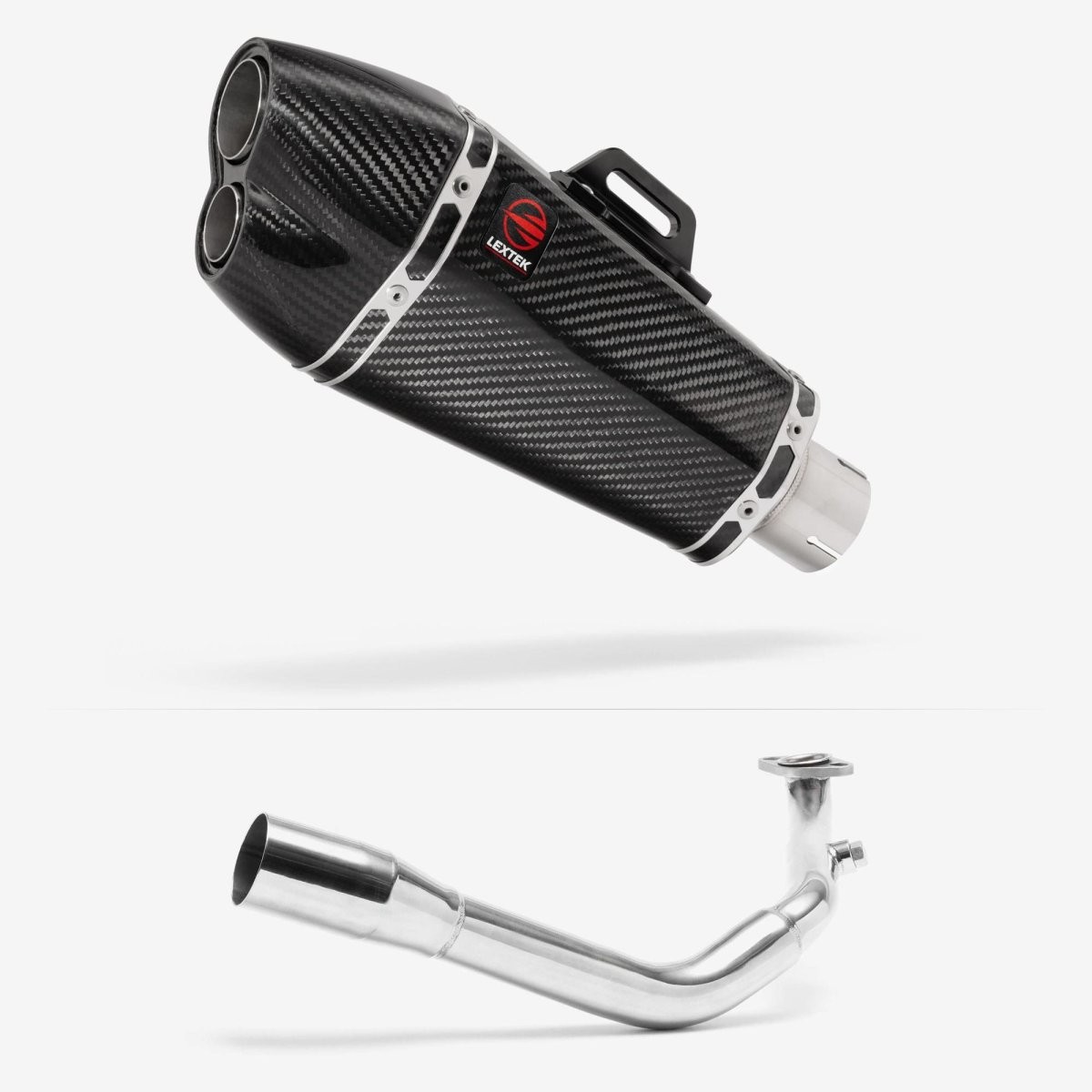 Lextek Carbon Fibre XP13C 210mm Exhaust System for Lexmoto Titan 125 Silencer