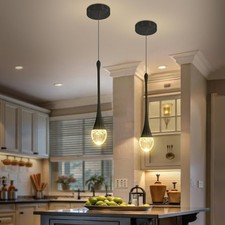 ykolupty Modern LED Dimmable Raindrop Pendant Light for Kitchen Island Chandelie