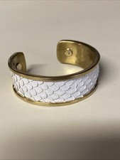 TAYLOR AND TESSIER PYTHON CUFF BRACELET White
