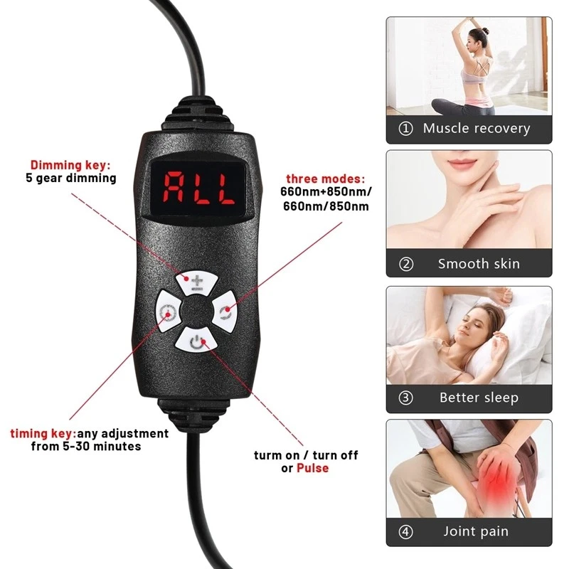 126 LEDs Rotlicht Strahler Infrarotlampe Rotlichtlampe Therapie lampe mit Timer - Bild 3 von 4