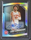 CADE CUNNINGHAM 2024-25 PANINI PRIZM BLACK #8 AUTO SILVER PISTONS