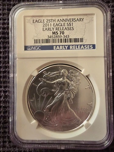 2011 1 oz Silver American Eagle MS-70 NGC 25th Anniversary (ER)