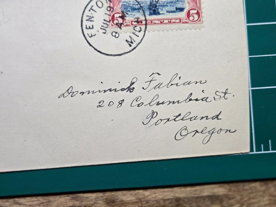 1930 Fenton MI Airmail Cover 5¢ Beacon Scott C11 A.A.M.S. Cachet RA Brooks Zone - Image 4 of 4