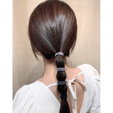 Women's Korean Hair Ties Gray Scrunchies Natural Style High Stretch 6cm Loop