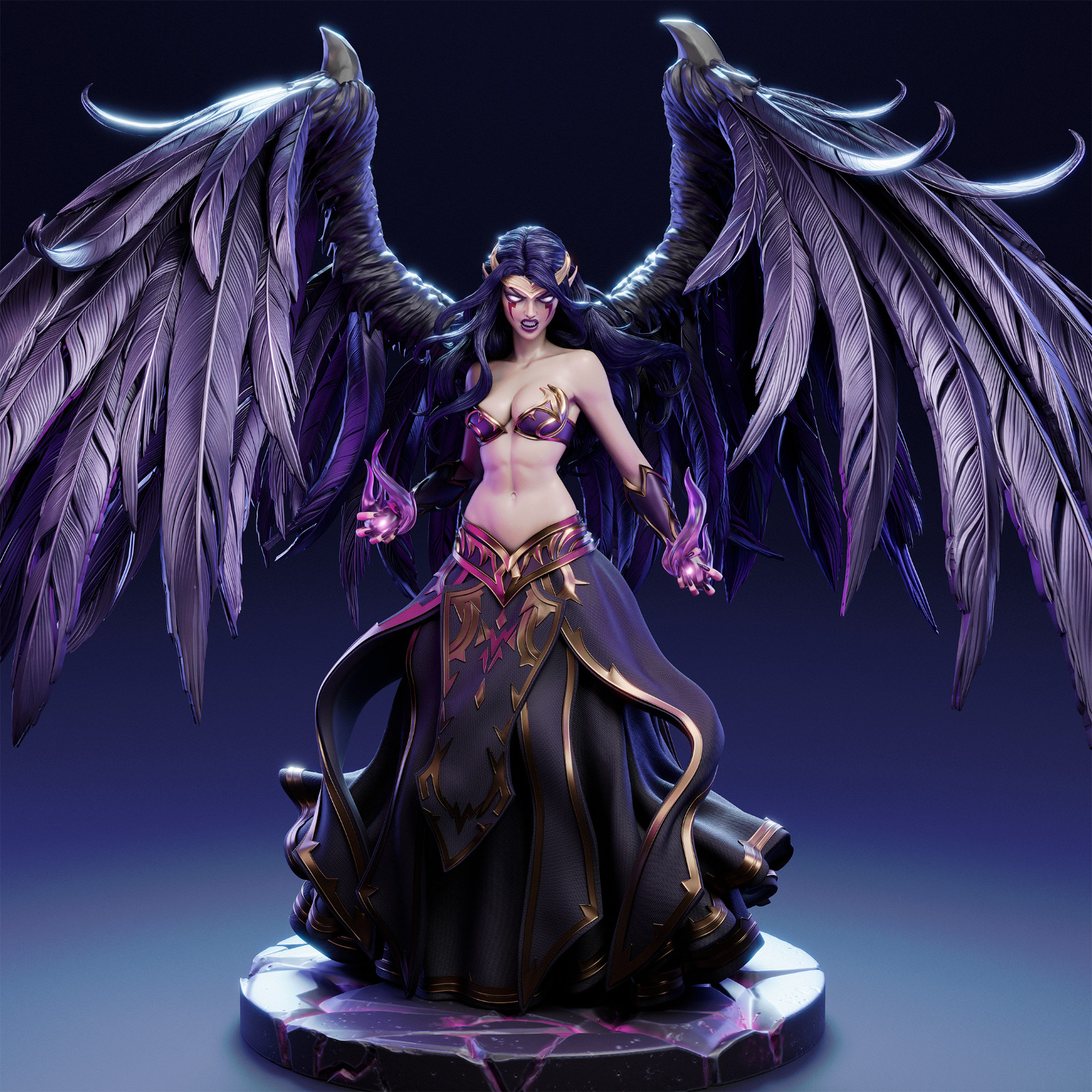 Figurine Morgana League of Legends résine 14K sans lignes d'impression