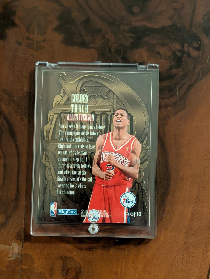 1996-97 SkyBox Premium Allen Iverson GOLDEN TOUCH #4 - Rare Die-Cut Insert - Image 2 of 2