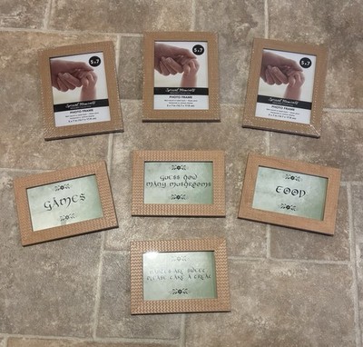 Photo Frames Set of 7, 3 5x7 (new) & 4 4x6 (used once) Tan VERY NICE