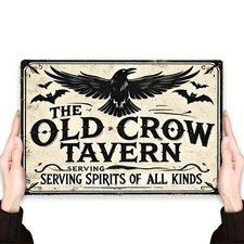 Vintage Old Raven Tavern Rustic Crow Tin Metal Signs Home Décor 8x12 