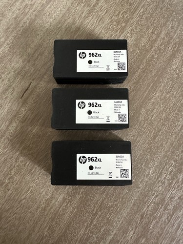 (3) HP 962XL High Yield Black Ink Cartridge UNUSED Original Genuine Exp: 2026