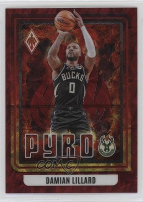 2023-24 Panini Phoenix Pyro International Red /75 Damian Lillard #8 1l2