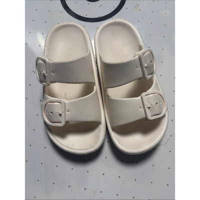 Kids White Double-Strap Comfort Sandals size 13-1