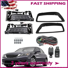 Clear Lens Bumper Lamps LED Fog Lights For 2013 2014 2015 Honda Accord 4DR Sedan