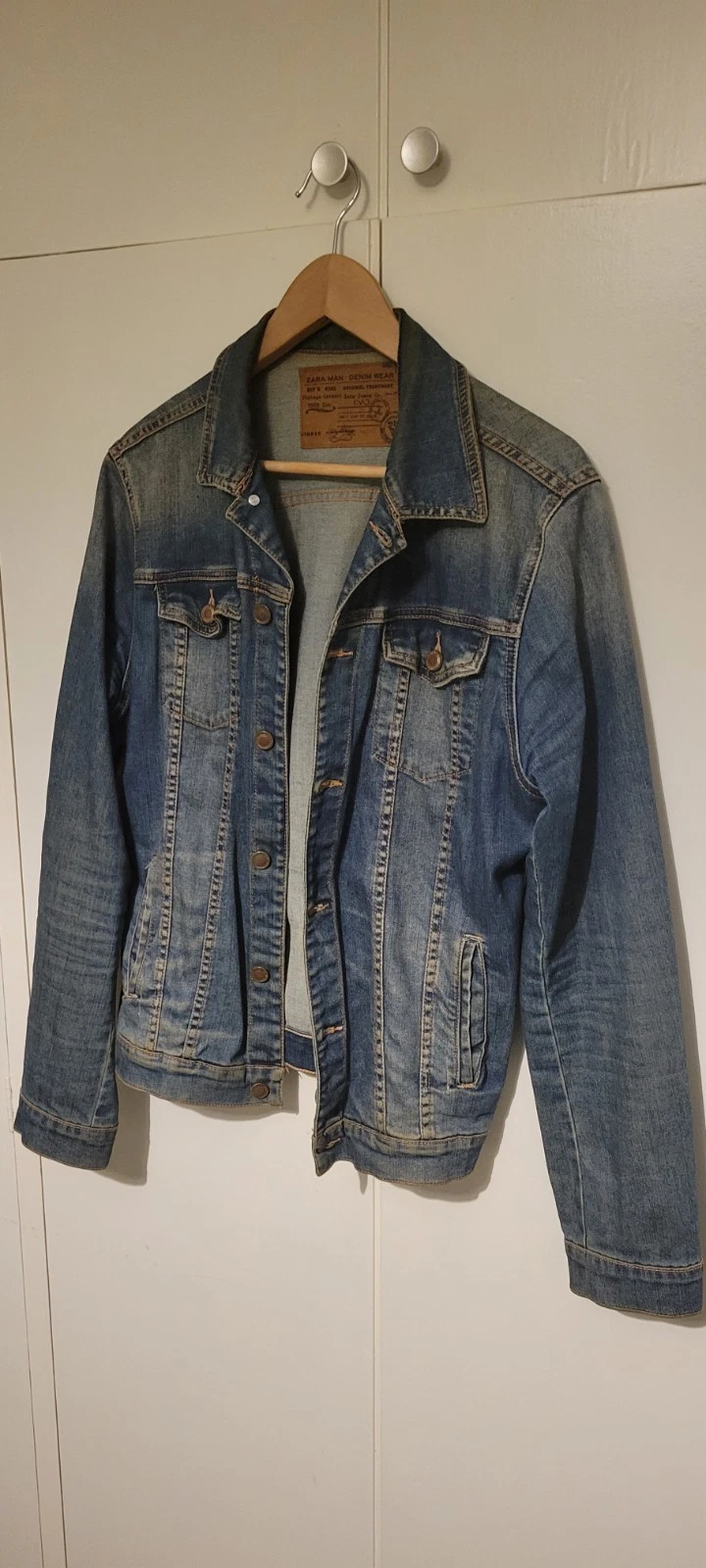 Mens Denim Jacket By Zara Size Medium Vintage Fit