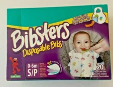 Bibsters Disposable Bibs 20CT NEW Pampers S/P 0-6 Months