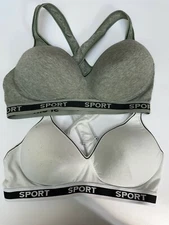 Set 2 Wireless Sports Bra Workout Active Wear Yoga Racerback Molded Cup B2-2