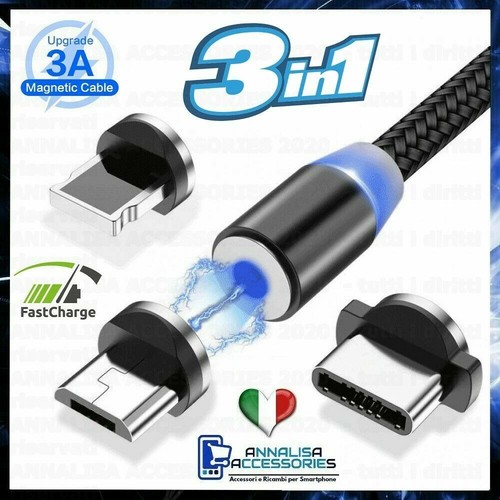 Câble Magnètique 3 IN 1 Cable Recharge Adaptateur Type C / Micro USB - Photo 177 sur 244