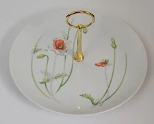 Vintage Orange Floral Tidbit Charcuterie Serving Tray Prelude By Toscany 10.5" 
