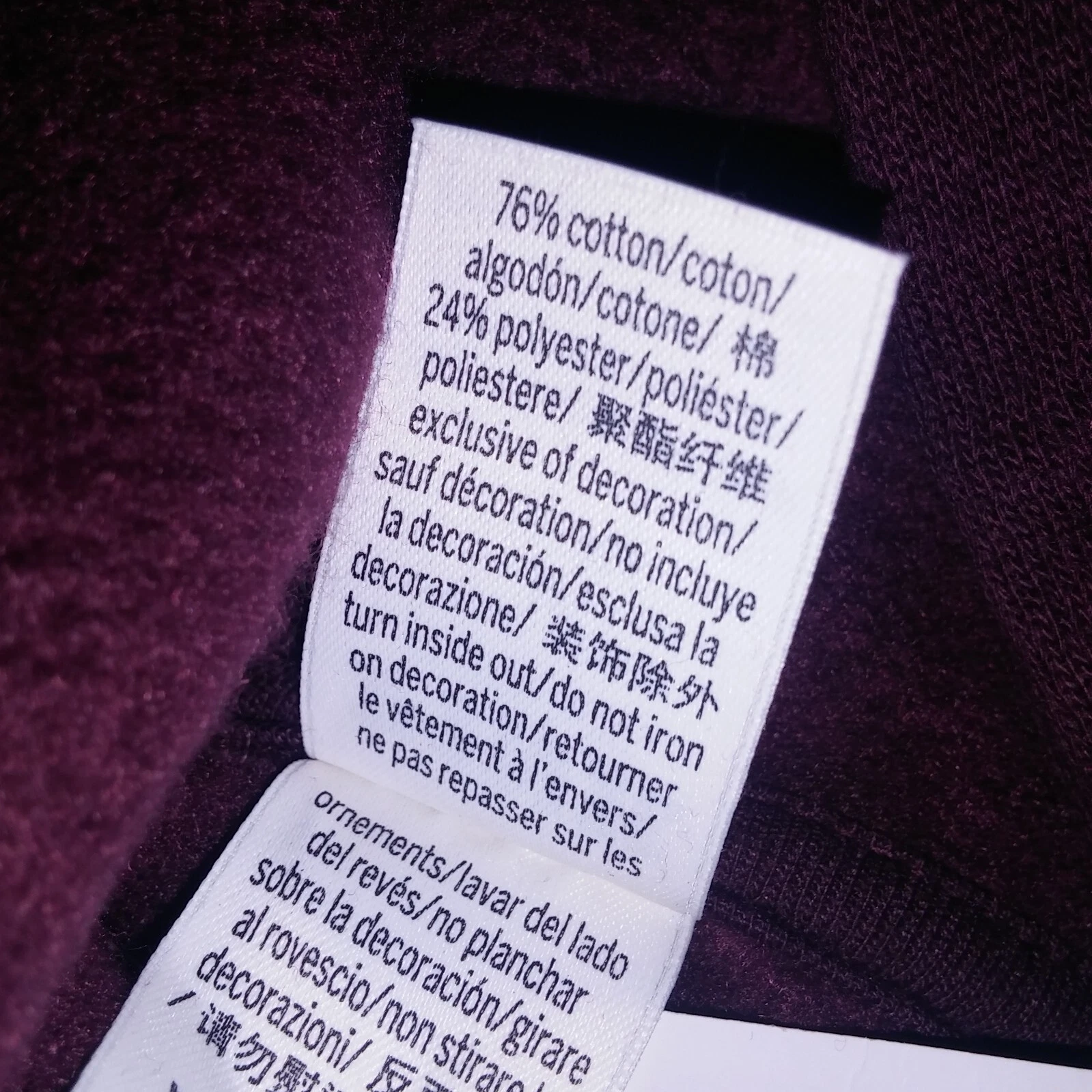 UNDERCOVER Felpa con cappuccio Victoria Secret ROSA media bordeaux full zip logo tinta unita manica lunga