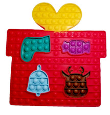 CHRISTMAS PRESENT FIDGET POP-IT SILICONE SENSORY TOY W/ REMOVABLE WINTER PIECES