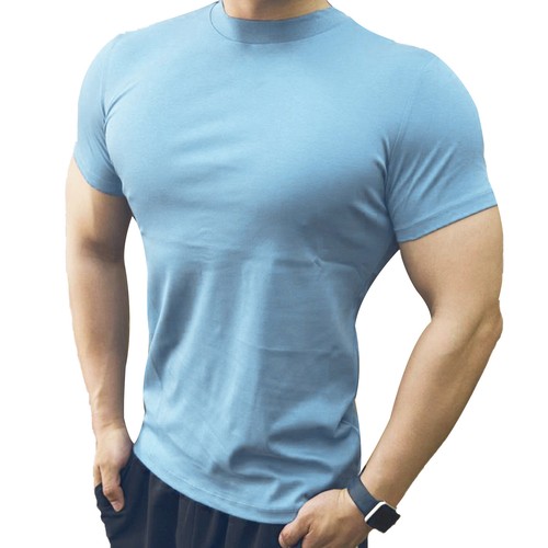 Mens T Shirt Short Sleeve Basic Mock Turtleneck Slim Fit Undershirt Pullover AU - Picture 87 of 92