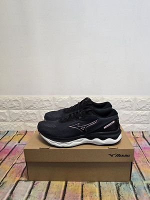 Mizuno Wave Skyrise 3 Straßenlaufschuhe UK 7,5 Damen UVP 120£ schwarz/rose
