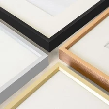 Classic Satin Aluminum Metal Picture Photo Frame Wall Mounting with Real Glass