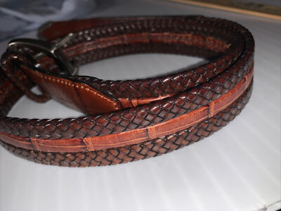 Brighton Leather Belt Brown Braided Leather Silver Buckle | eBay display picture 3