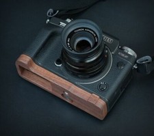 Black Wood Ebony Handle Grip Baseplate Holder for Fujifilm X-T4 Fuji XT4 Camera