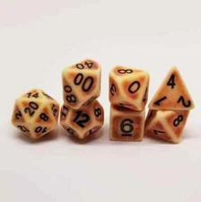 Barbarian Bone 7 RPG Dice Set Polyhedral DND Dungeons Dragons Pathfinder AD&D