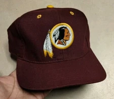 Vintage 80s 90s Washington Redskins KMG New Era Wool Fitted Hat Cap Size 7 NFL