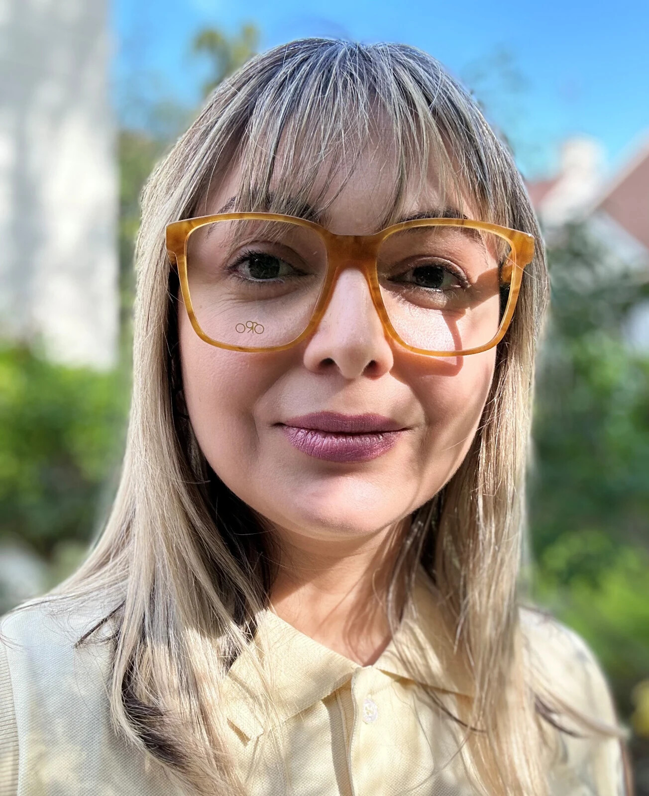 Monture optique carrée ORO beige - Lunettes de vue haut de gamme pour homme et femme