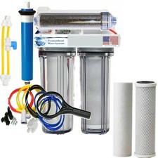 RO/DI REVERSE OSMOSIS AQUARIUM/REEF SYSTEM 4 STAGE MANUAL FLUSH VALVE 150 GPD