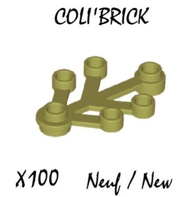 Lego 2423 - 100x Blatt Zweig Plant leave vegetation 4x3 - Olive Green - NEU