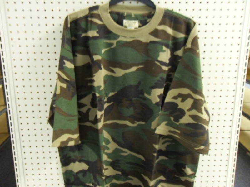 Camouflage Camo SS T-Shirt Waffle Knit Big Mens TEE 5X WOODLAND Brand New N Pack