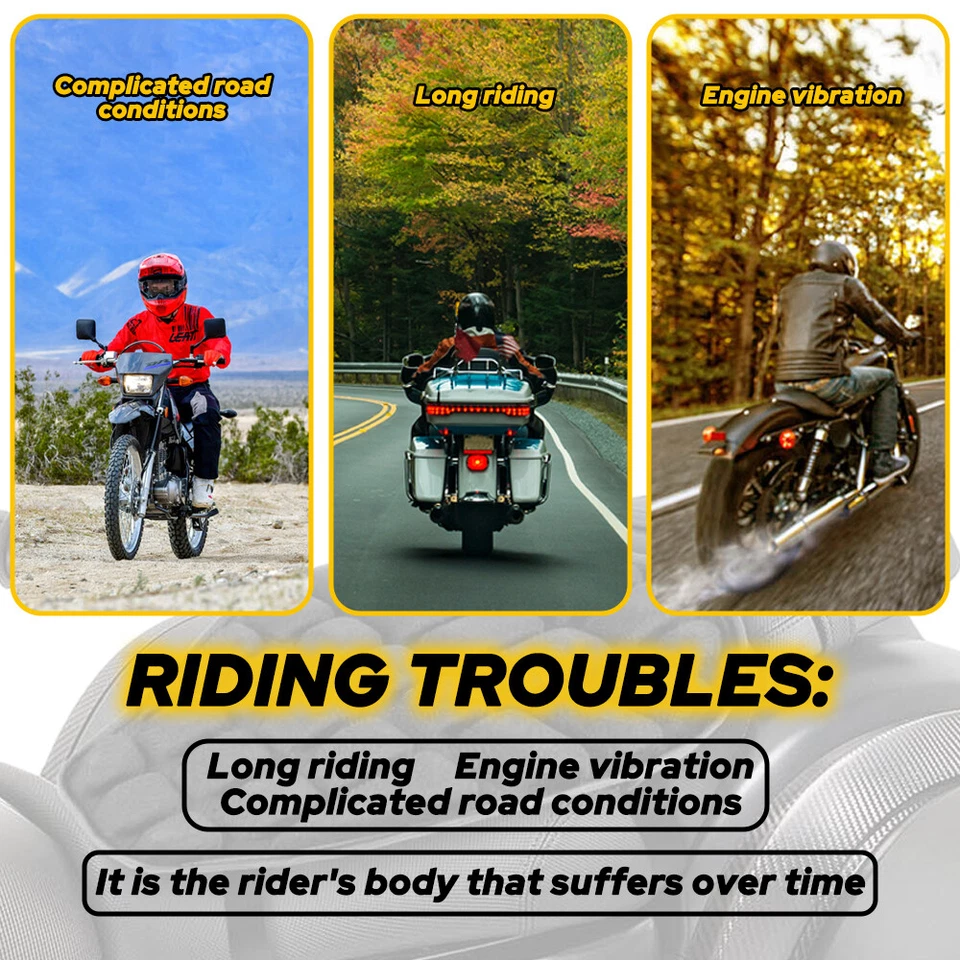 Funda de cojín de asiento de gel Lycra negra cómoda amortiguador para motocicleta Foto 2 de 4