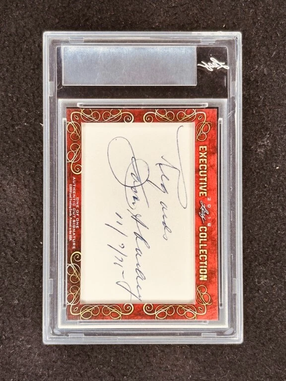 Max Baer & Jack Sharkey 2018 Leaf Masterpiece Cut Signature signed card 1/1 JSA - Image 2 of 2