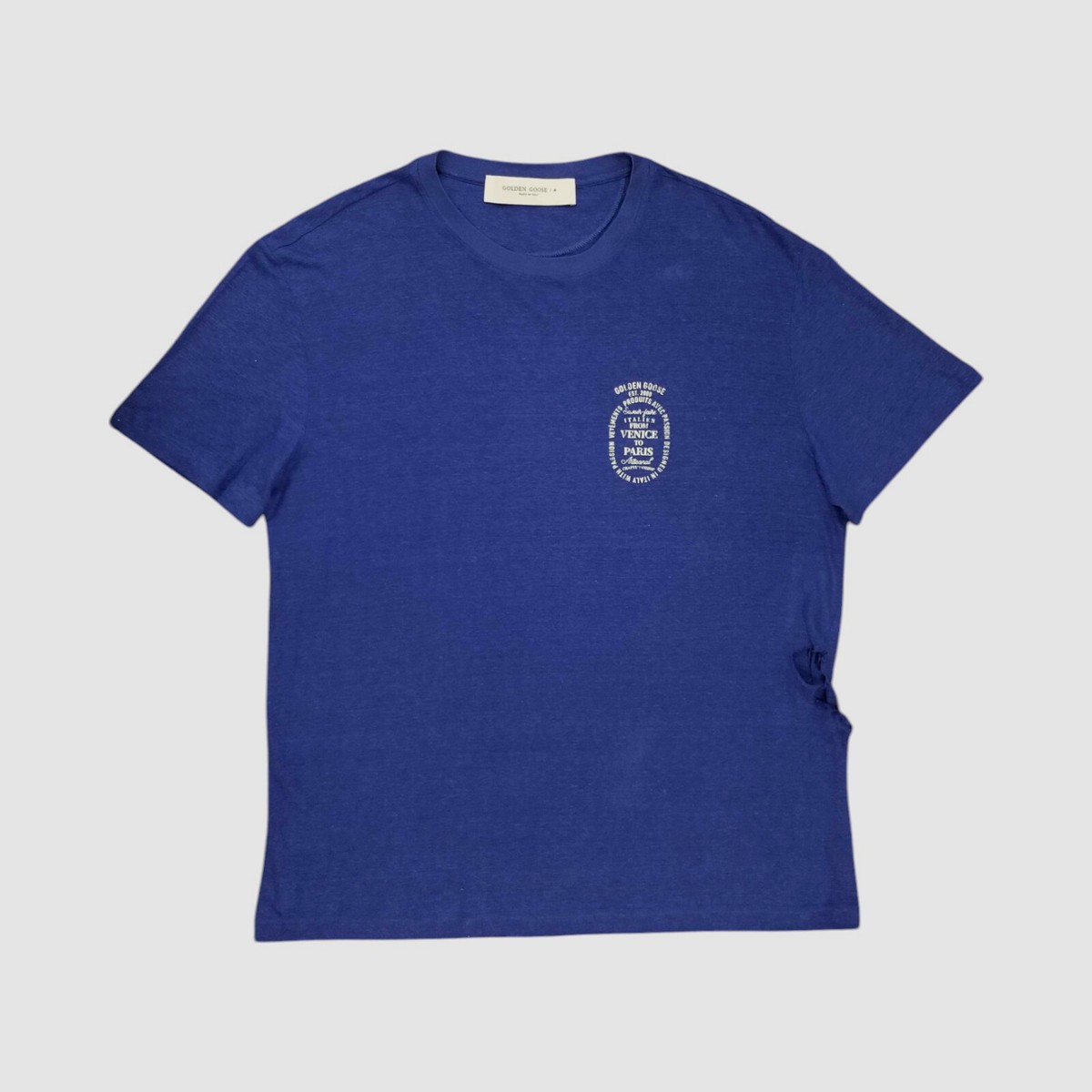 Golden Goose Men Blue Short-Sleeve Tee Crew-Neck T-Shirt Size XL