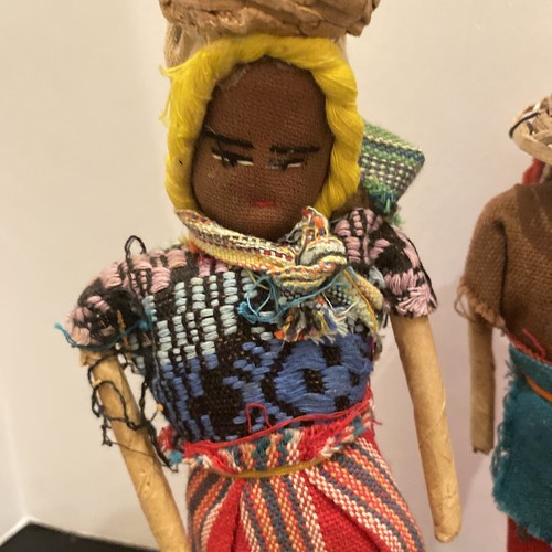 VTG Handmade Folk Art African Souvenir Dolls Set Of 4 - Picture 3 of 24