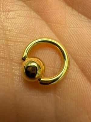 Goldpiercing 18k massiv 750 Gold BCR Ball Closure Ring NEU - Bild 1 von 4