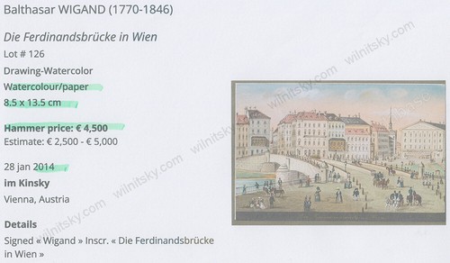Balthasar Wigand (1770-1846) "Ferdinandsbruecke (Ferdinandsbridge) in Vienna", - Picture 11 of 12