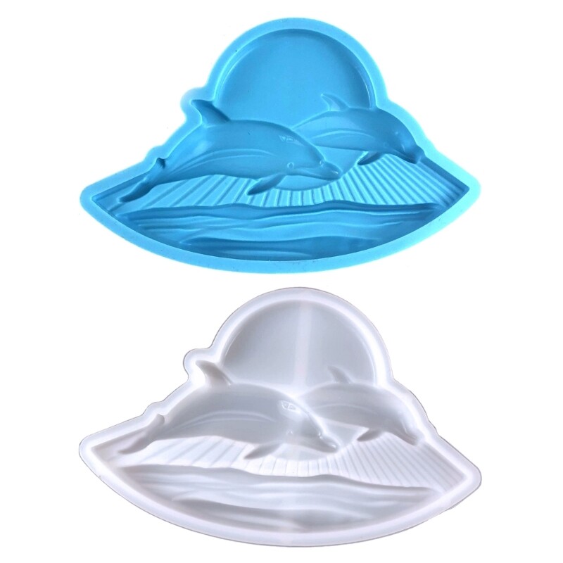 Semi-Stereoscopic Sun Dolphin Silicone Mold for Epoxy Resin Wall Art